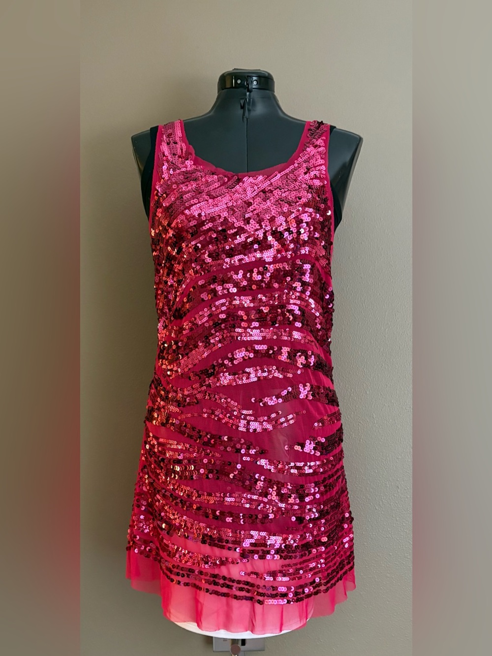 Wildcat Women’s Semi-Sheer Tank Top HotPink Size 1X Sequins Razorback Glam .